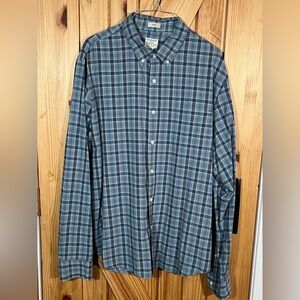 J. Crew Secret Wash Shirting 98% Organic Cotton Men's Button Down Size XL
